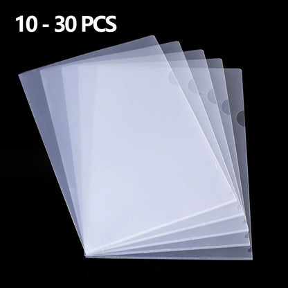 10 to 30 PCS A4 File Folder Desk Organizer Stationery Clear Folder for