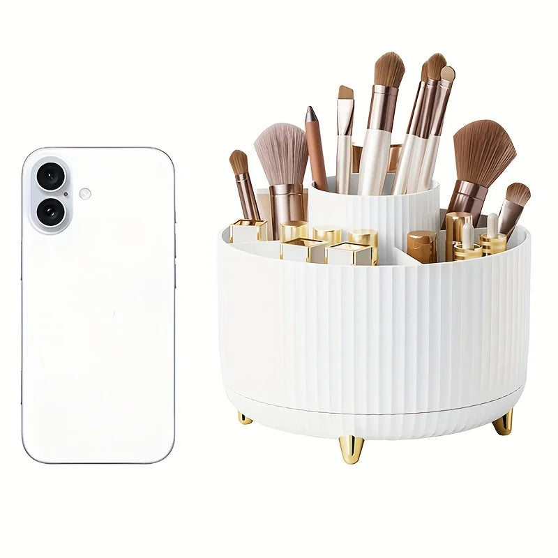 A desktop pen holder, pencil holder, 5 slots, 360° rotating desktop