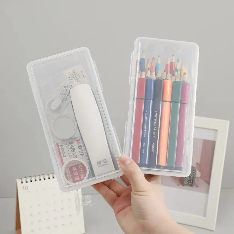 Large Capacity Transparent Stationery Case Pencil Storage Colour
