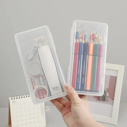 Large Capacity Transparent Stationery Case Pencil Storage Colour