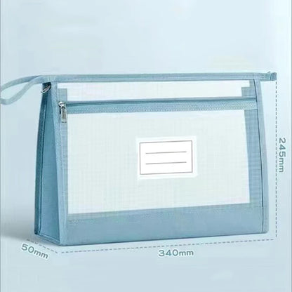 Large A4 Clear Mesh Organiser with Double Zip - Spacious Portable