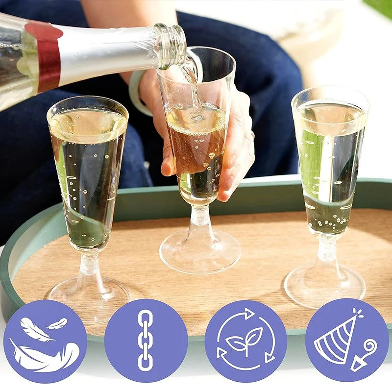 25pcs 150ml Disposable Cups Sparkling Champagne Bar Cups Plastic