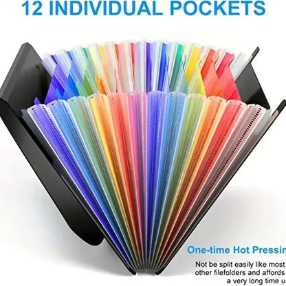 Expanding File Folder 12 Pockets A4 Size Filing Folder Organizer Large