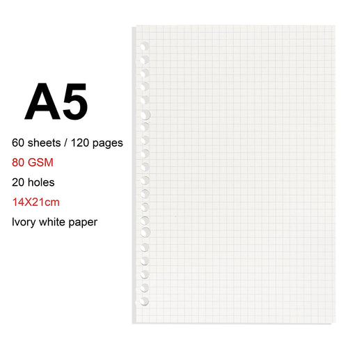 A4/B5/A5 Loose Leaf Refill Binder Notebook Blank/Line/Grid/Cornell