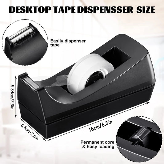 1pc，Black, Desktop Tape Dispenser with Non-Slip Base, Dispenser Tape