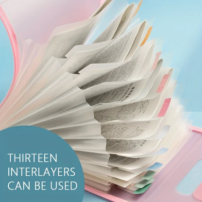 1 A4 Macaron vertical binding file bag Student test paper storage bag