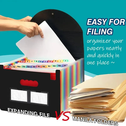 Expanding File Folder 12 Pockets A4 Size Filing Folder Organizer Large