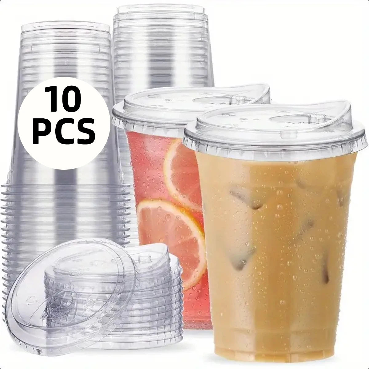 16oz Disposable Transparent Plastic Cup Is Leak Proof Shatterproof Fit