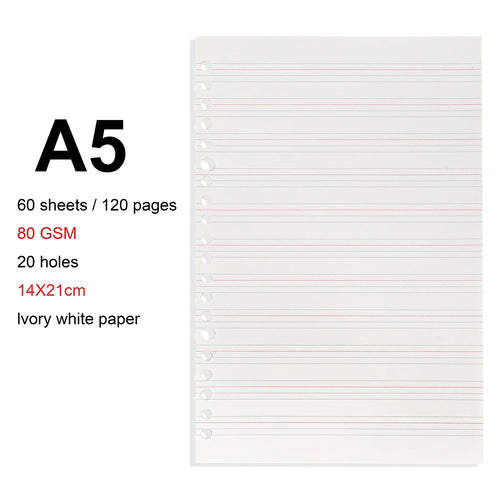 A4/B5/A5 Loose Leaf Refill Binder Notebook Blank/Line/Grid/Cornell