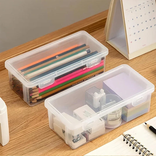 10/4/1pc Large Capacity Transparent  Pencil Case  Stackable Clear