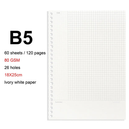A4/B5/A5 Loose Leaf Refill Binder Notebook Blank/Line/Grid/Cornell