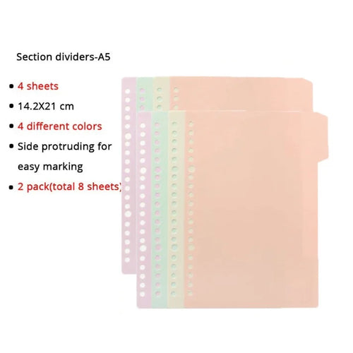 A4/B5/A5 Loose Leaf Refill Binder Notebook Blank/Line/Grid/Cornell