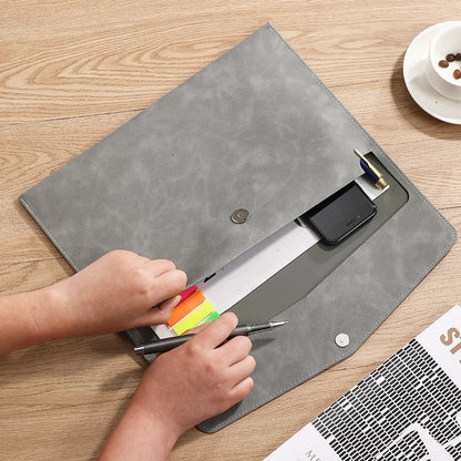 PU Leather A4 Document Bag, 7 Colors, File Folder for Office & Travel,