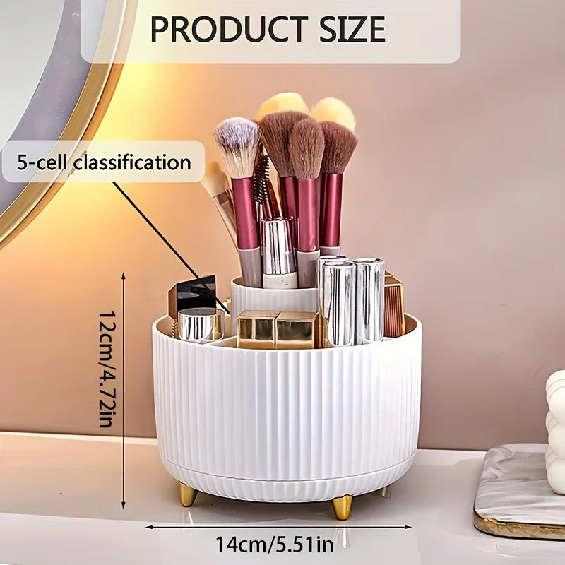 A desktop pen holder, pencil holder, 5 slots, 360° rotating desktop