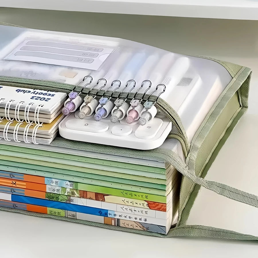 Large A4 Clear Mesh Organiser with Double Zip - Spacious Portable