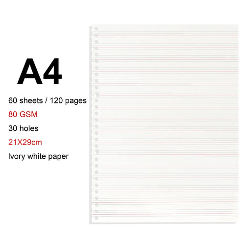 A4/B5/A5 Loose Leaf Refill Binder Notebook Blank/Line/Grid/Cornell