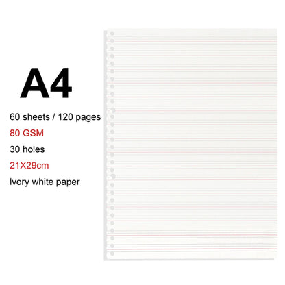 A4/B5/A5 Loose Leaf Refill Binder Notebook Blank/Line/Grid/Cornell