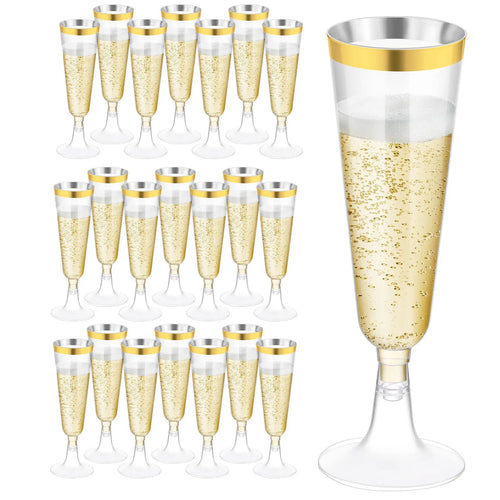 10/20/30pcs Disposable Cups Clear Plastic Champagne Flutes Bar Cups