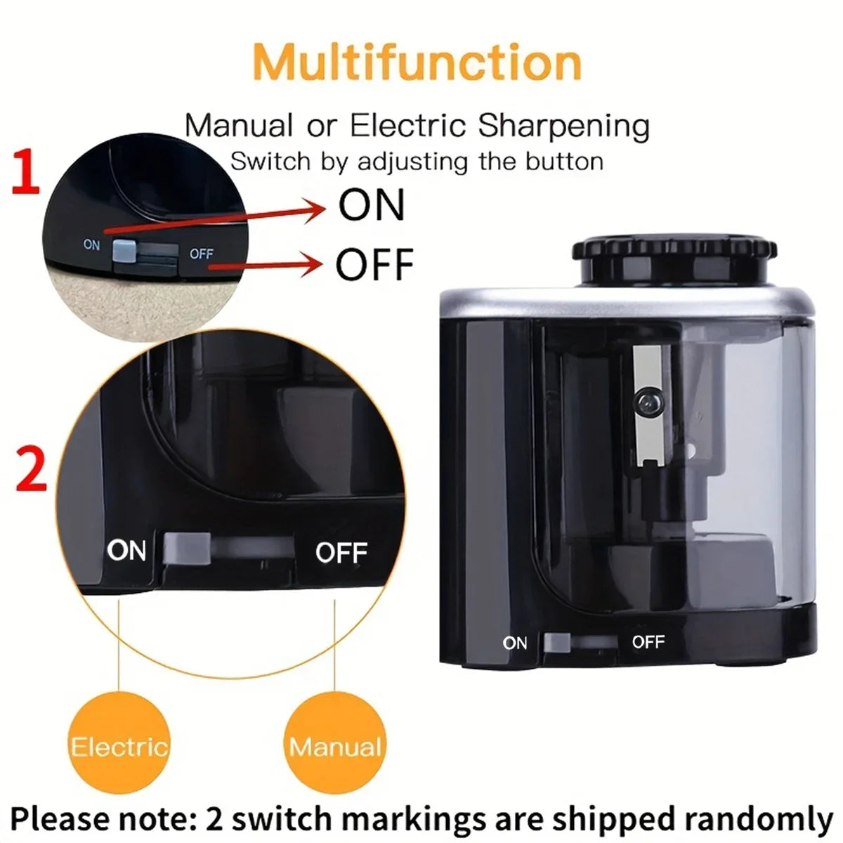 Electric Sharpener Desktop Automatic Pencil Sharpener Suitable To