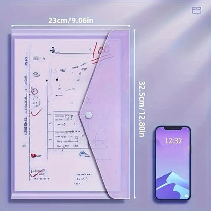 10pcs A4 Transparent Plastic File Folders, Waterproof PP Document