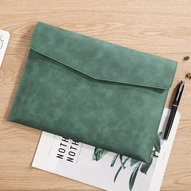 PU Leather A4 Document Bag, 7 Colors, File Folder for Office & Travel,