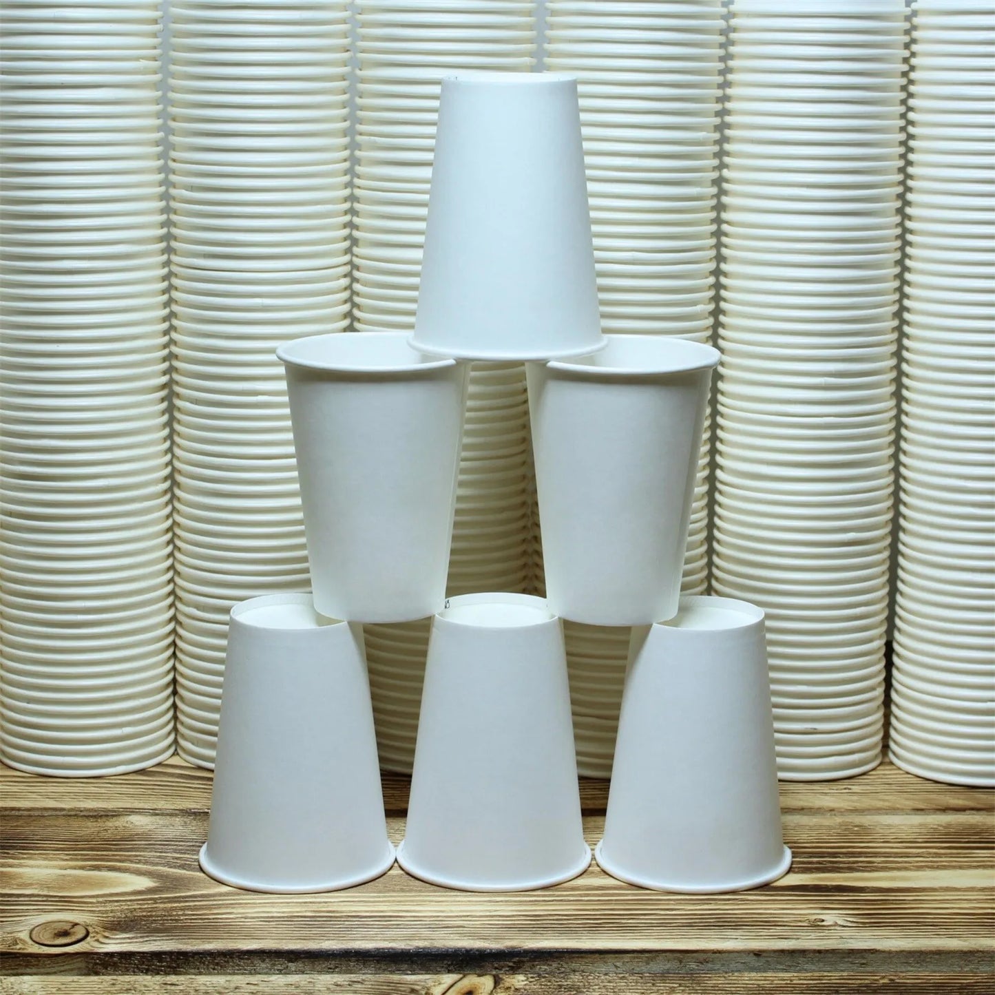 50/500/1000pcs Disposable Paper Cups 210ml Solid Color Paper Cups