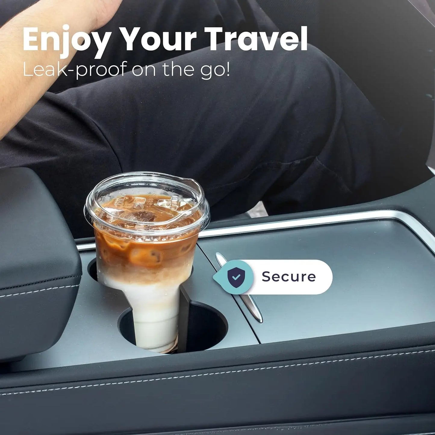 10 Sets Clear Plastic Cups with Sip Lids – 12/16/20 oz Disposable Drink Cups