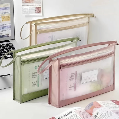 Large A4 Clear Mesh Organiser with Double Zip - Spacious Portable