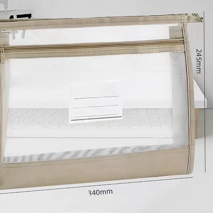 Large A4 Clear Mesh Organiser with Double Zip - Spacious Portable