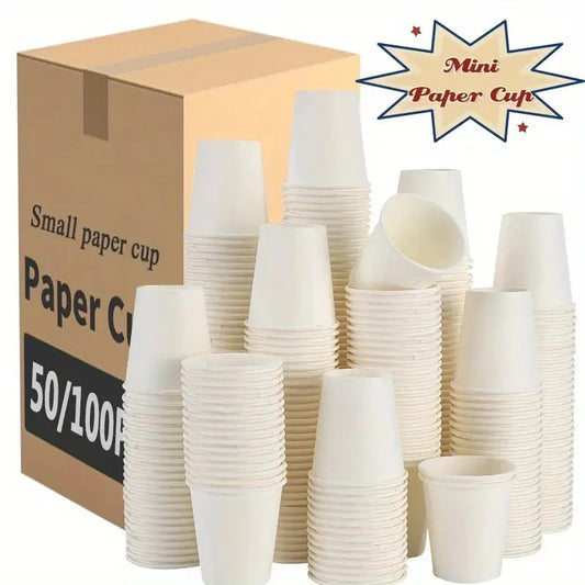 50/100PCS Disposable Small Paper Cups Thickened Durable Disposable