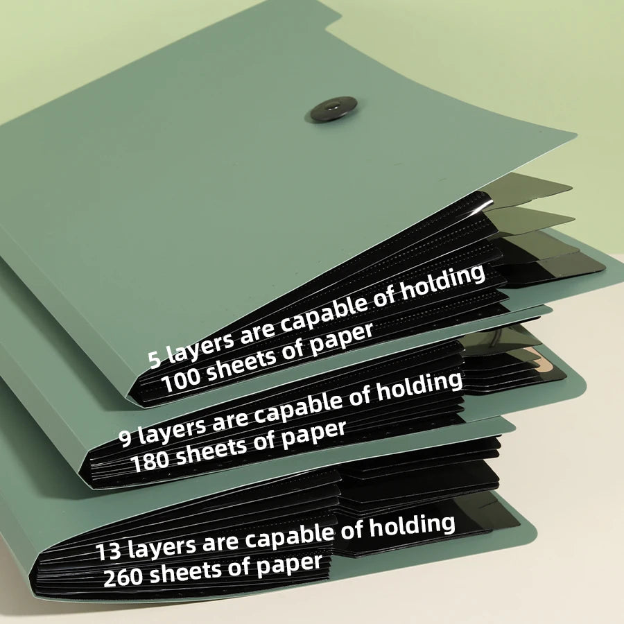 Three Colors Horizontal A4 Folder Students Office Business Trip