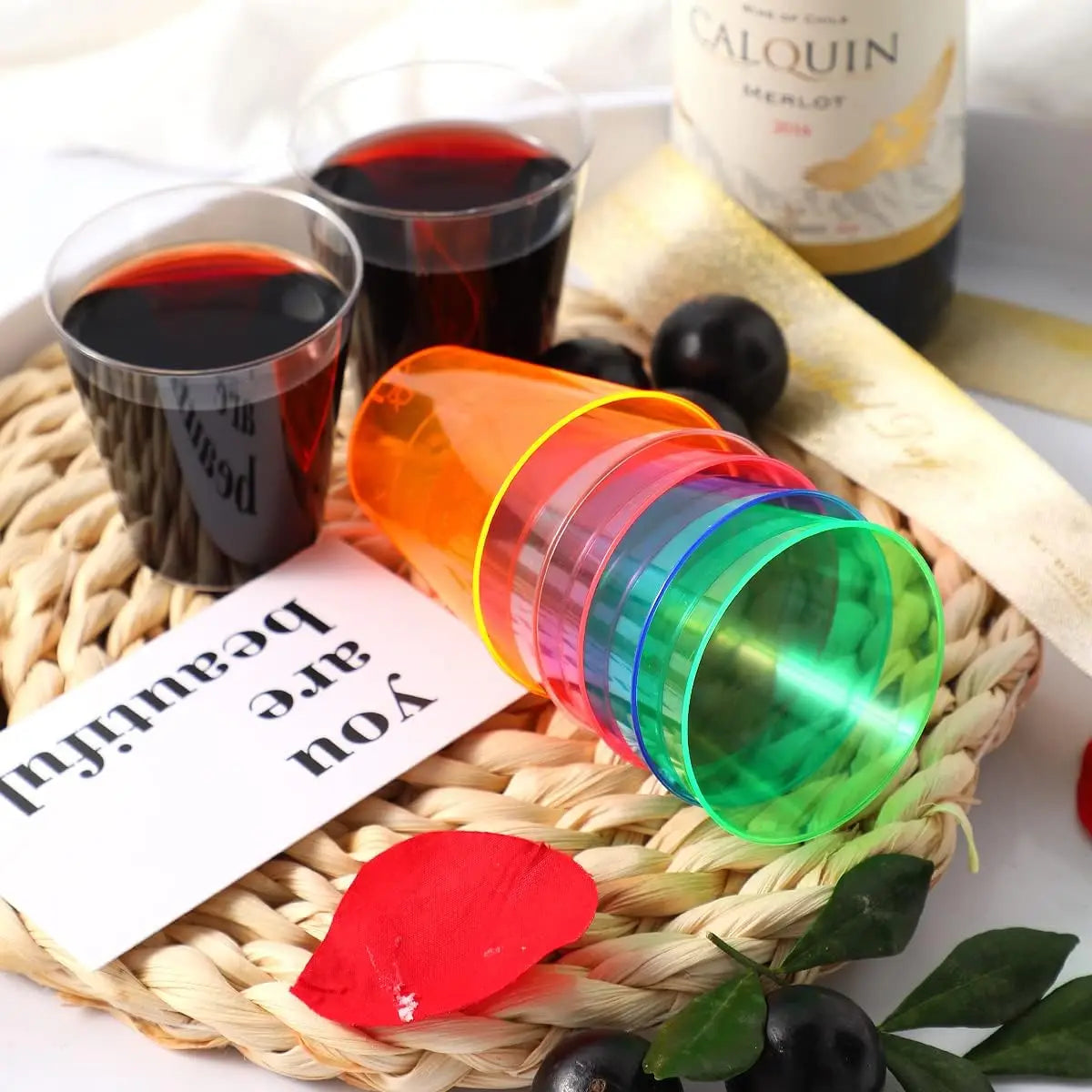 100 or 24 Pack Shot Glasses, 2oz Disposable Clear Hard Plastic