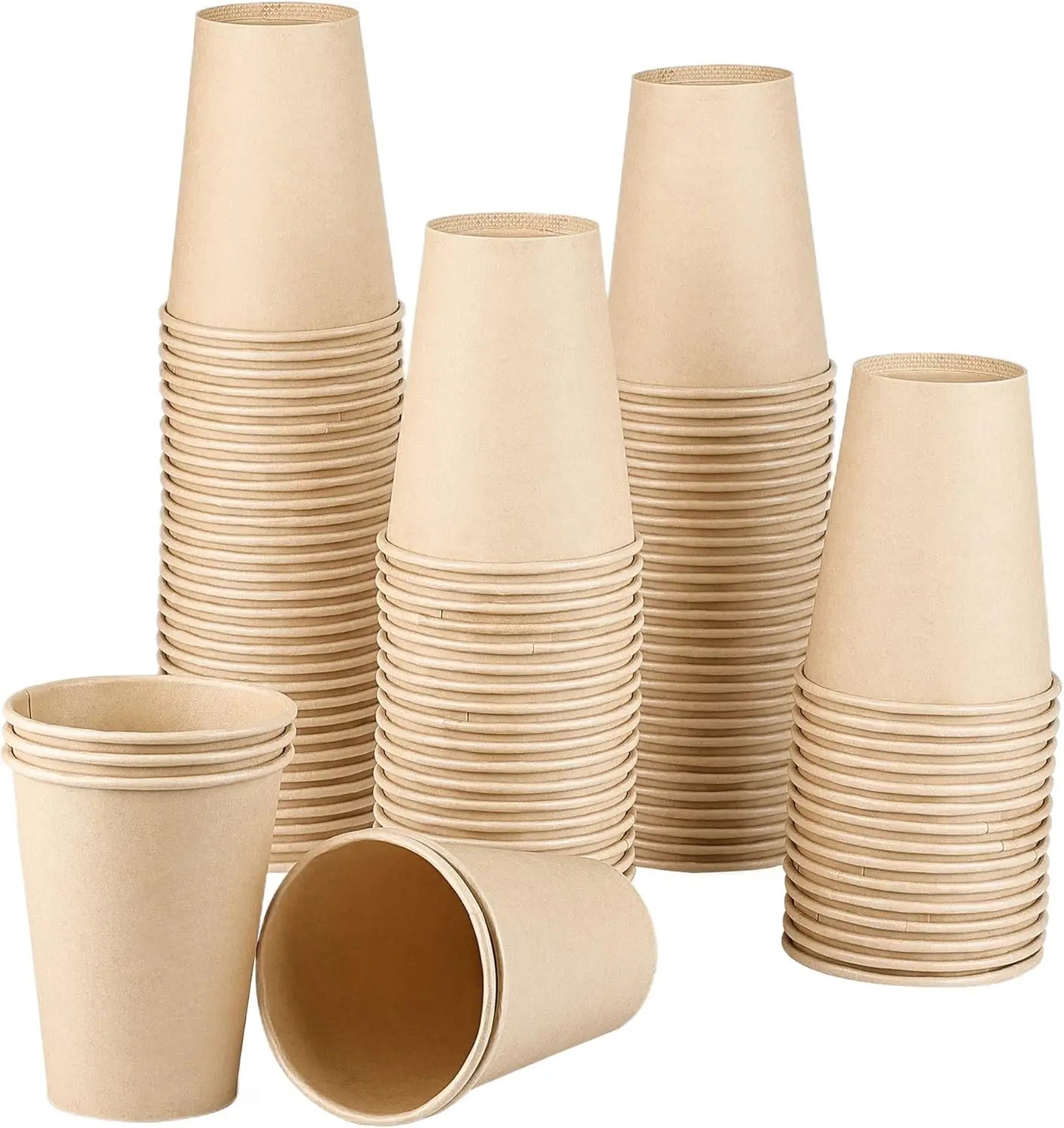 8oz Bamboo Fiber Paper Cups Brown Kraft Disposable Coffee Cups