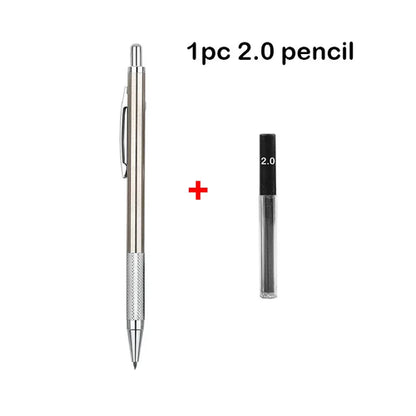 Full Metal Mechanical Pencil Set – 0.3 to 2.0mm Precision Drawing Tools for Art & Drafting