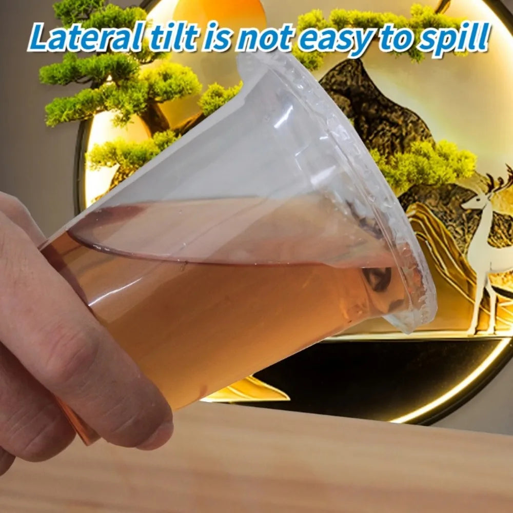 50PCS Disposable Plastic Cups with Lids for Ice Coffee Cold Drinks