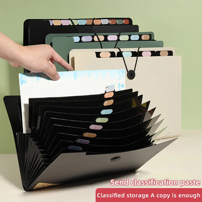 Three Colors Horizontal A4 Folder Students Office Business Trip