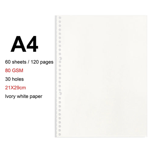 A4/B5/A5 Loose Leaf Refill Binder Notebook Blank/Line/Grid/Cornell