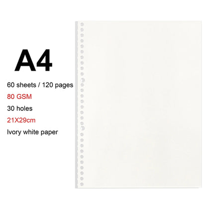 A4/B5/A5 Loose Leaf Refill Binder Notebook Blank/Line/Grid/Cornell