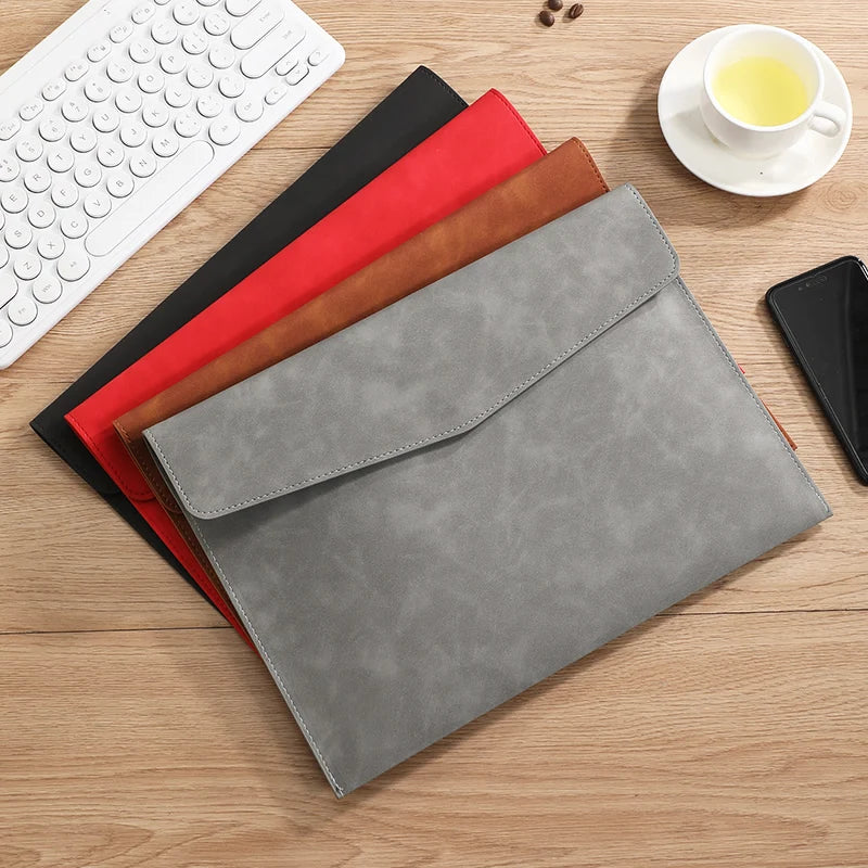 PU Leather A4 Document Bag, 7 Colors, File Folder for Office & Travel,