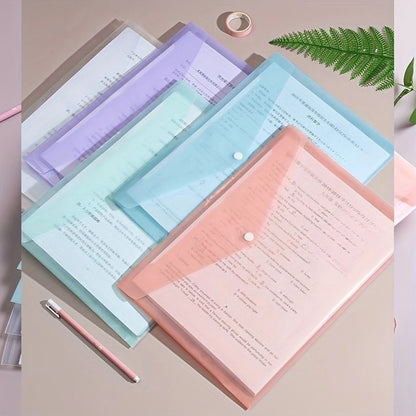 10pcs A4 Transparent Plastic File Folders, Waterproof PP Document