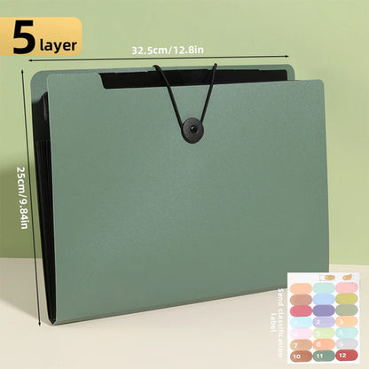 Three Colors Horizontal A4 Folder Students Office Business Trip