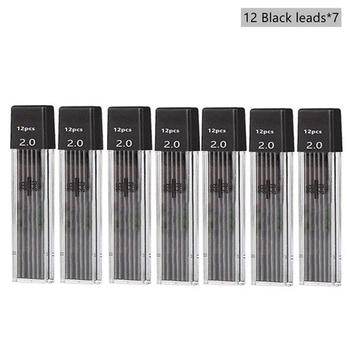 Mechanical Pencil Set 2.0 mm with 2B Black/Colors Lead Refill For