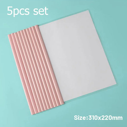 5pc/set A4 Transparent Folder Thickened Plastic Folder File Waterproof