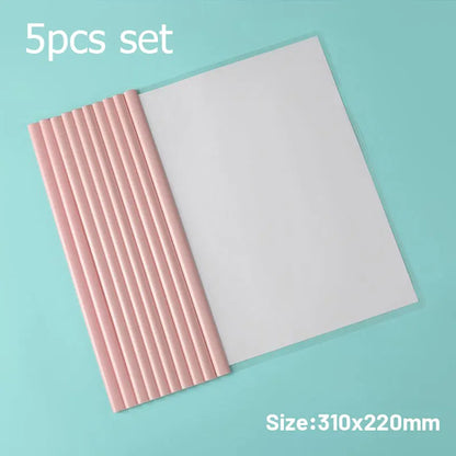 5pc/set A4 Transparent Folder Thickened Plastic Folder File Waterproof