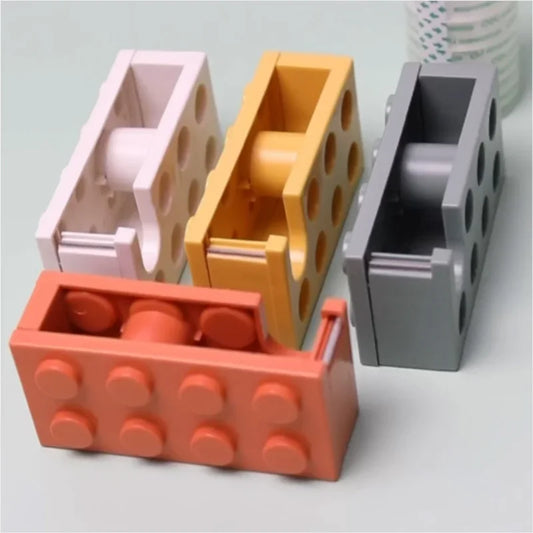 Creative Paper Tape Cutter Office Building Block Shaped Stationery