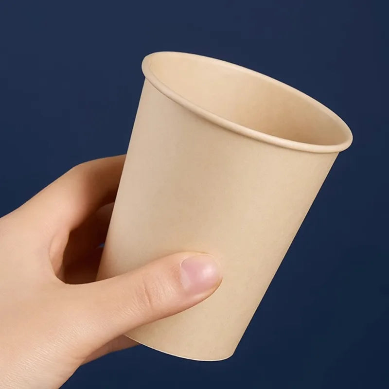 8oz Bamboo Fiber Paper Cups Brown Kraft Disposable Coffee Cups