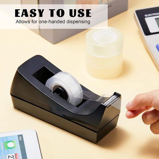 1pc，Black, Desktop Tape Dispenser with Non-Slip Base, Dispenser Tape