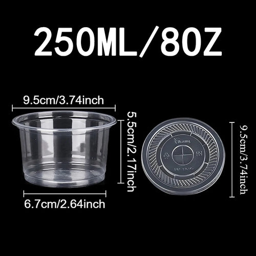 50PCS Disposable Transparent Plastic Cups Dome Flat Lids Milk Tea Cups