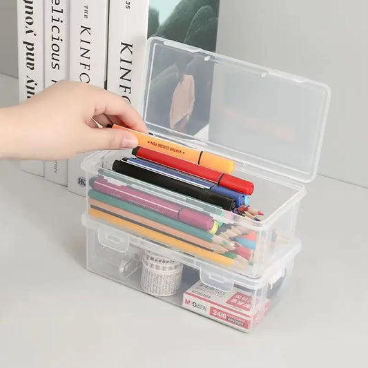 Large Capacity Transparent Stationery Case Pencil Storage Colour