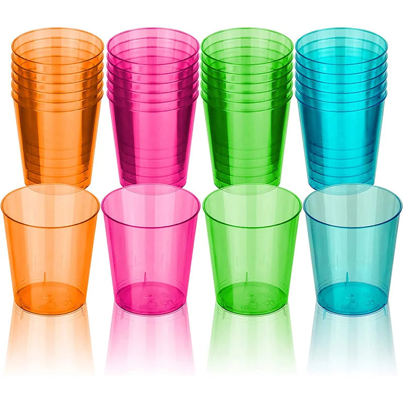 100 or 24 Pack Shot Glasses, 2oz Disposable Clear Hard Plastic